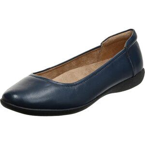 Naturalizer Women's Navy Closed Rounded Toe Slip on Flexy Ballet Flat Shoes
